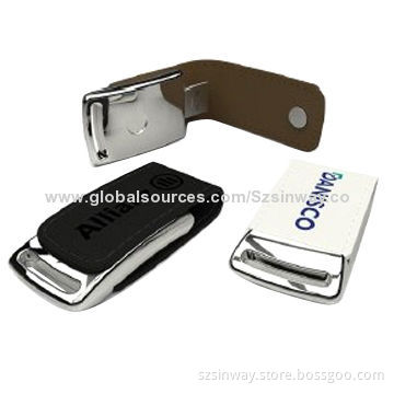 Leather USB Flash Drives, 2-64GB Capacity, OEM Orders Welcomed with CE, RoHS and FCC Marks